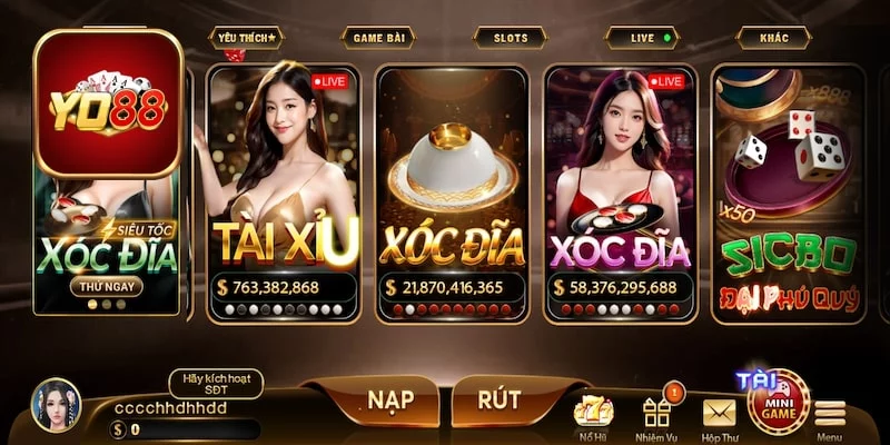 Kho game sống động tại cổng game Yo88