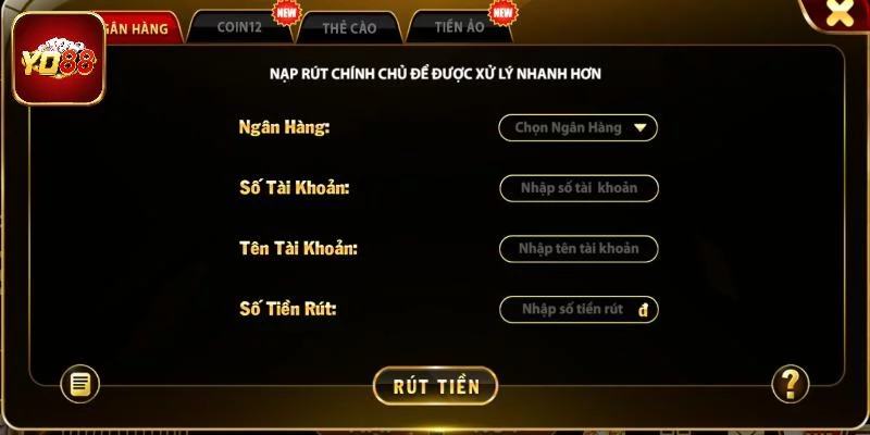 Tạo phiếu rút tiền theo hướng dẫn
